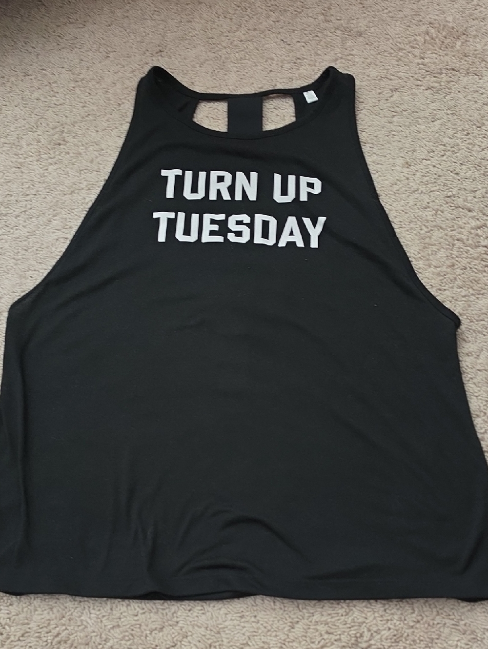 Victoria's Secret VSX Black Graphic 'Turn Up Tuesday' Tank Sz L